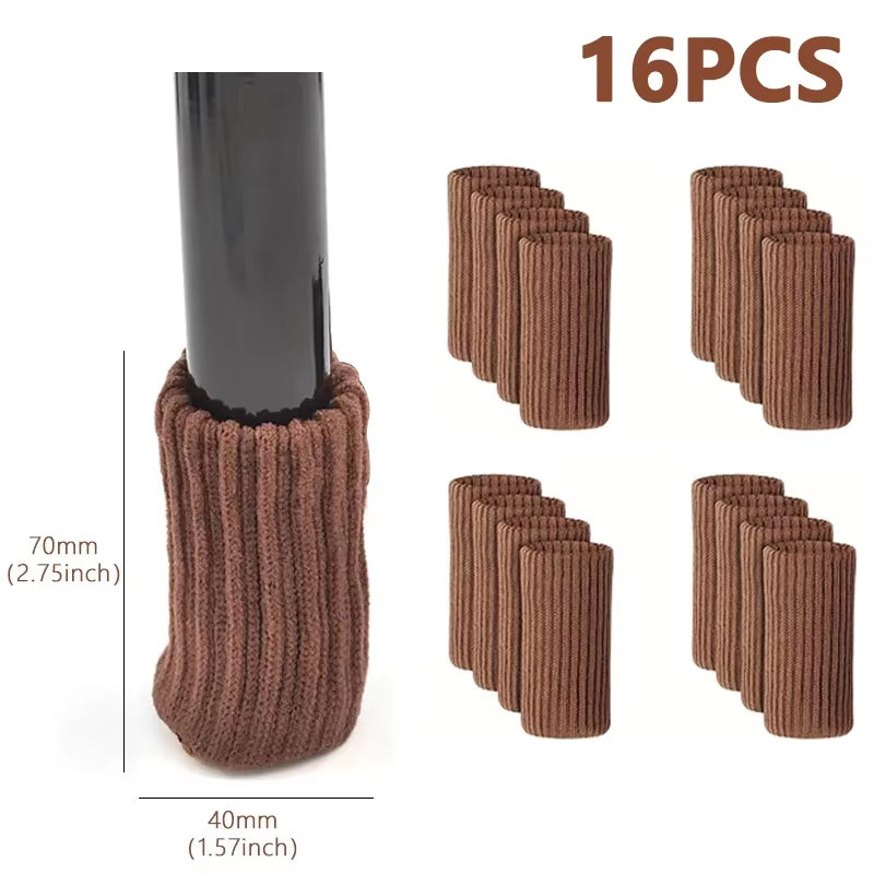 16PCS Knitted Chair Leg Silent Protection Cover Door Handle Wear Resistant anti Slip Floor Scratch Protection Furniture Foot Mat