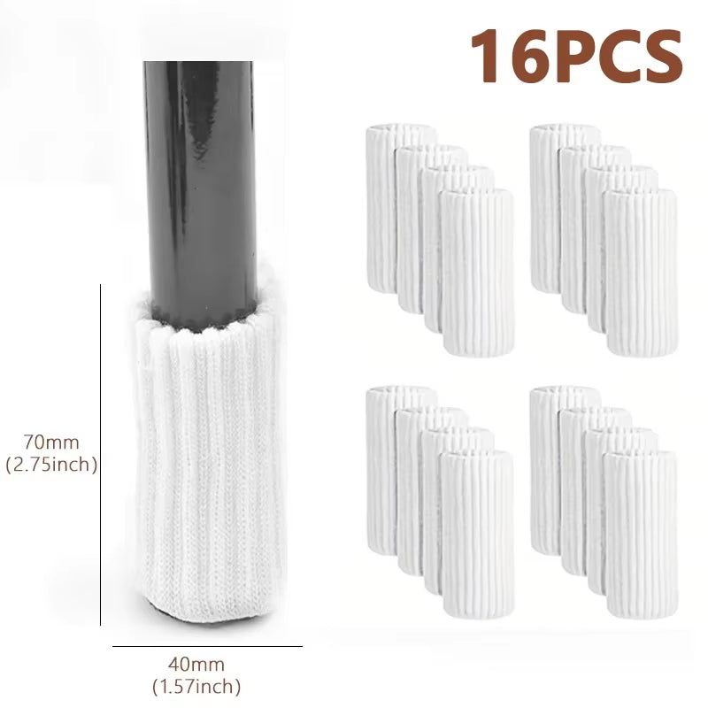 16PCS Knitted Chair Leg Silent Protection Cover Door Handle Wear Resistant anti Slip Floor Scratch Protection Furniture Foot Mat