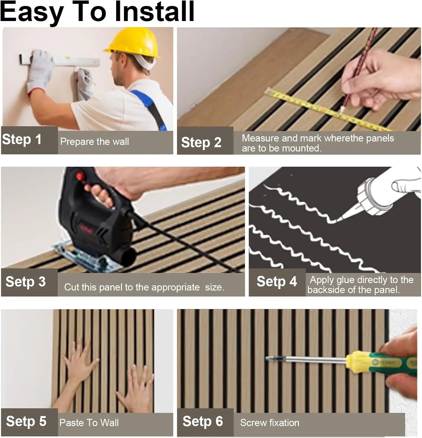 Wood Slat Acoustic Panels 94.5"×12.6" Wall Panels for Interior Wall Decor 3D Wood Slat Wall Panel Fluted Sound Absorbing Panel