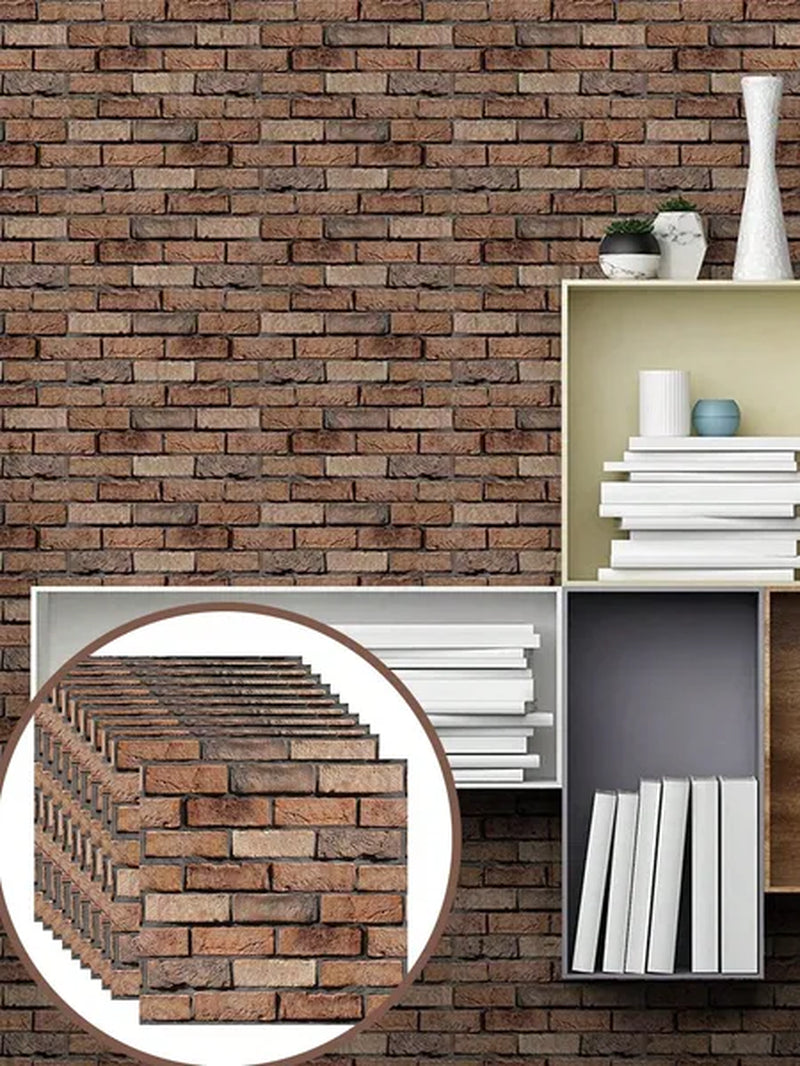 10 Pack 3D Brick Wall Stickers 3D Wall Panels Peel and Stick White Brick Wallpaper PE Foam Self Adhesive Wallpaper Removable and Waterproof Art Wall Tiles for Bedroom Living Room Background Decor