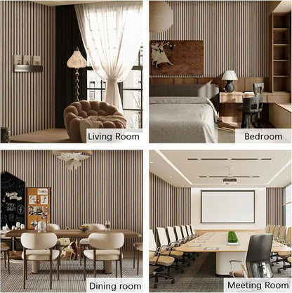 Wood Slat Acoustic Panels 94.5"×12.6" Wall Panels for Interior Wall Decor 3D Wood Slat Wall Panel Fluted Sound Absorbing Panel